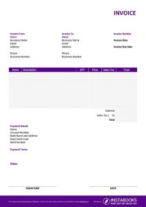 Squarespace template in Word, Excel, PDF, Google Docs & Sheets with terms 2/10 net 30, invoice number, logo, bank details, tax calculation formula