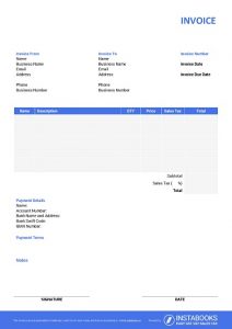 marketing invoice template in Word, Excel, PDF, Google Docs & Sheets with terms 2/10 net 30, invoice number, logo, bank details, tax calculation formula