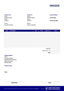 Google Docs invoice template with terms 2/10 net 30, automatic invoice numbering, logo, bank details, discount, tax calculation formula, signature