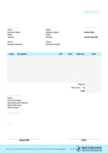 Free Business Invoice Templates | Instabooks UK