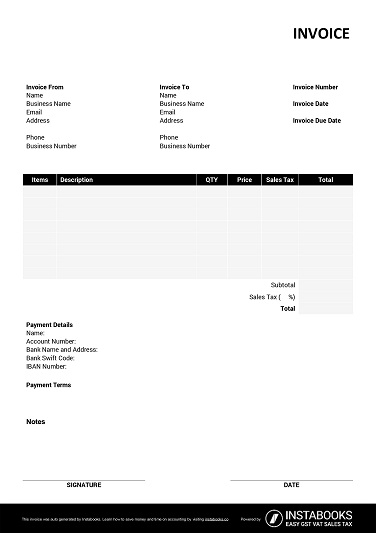 Free Business Invoice Templates | Instabooks UK