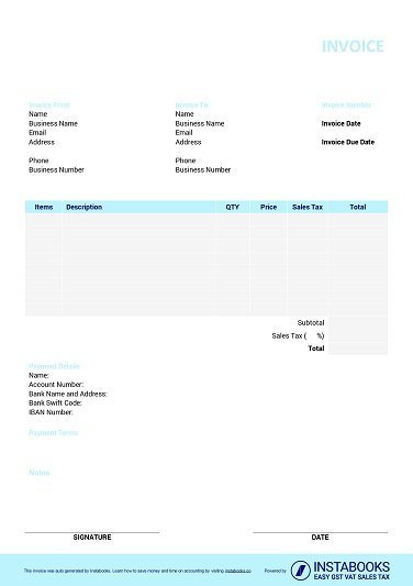 Download Free Invoice Templates | Instabooks US