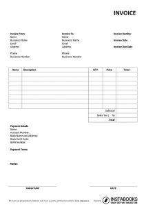Simple Word invoice template with terms 2/10 net 30, automatic invoice numbering, logo, bank details, discount, tax calculation formula, signature